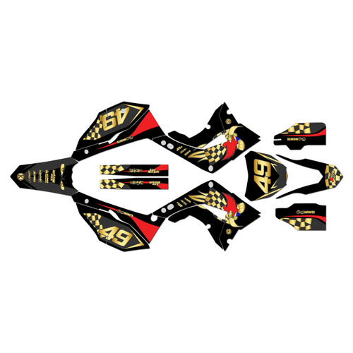 honda cr125 graphics kit 2002-2007 pecker series gold