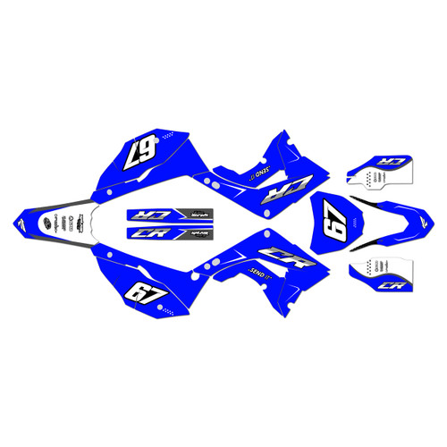 honda cr250 graphics kit 2002-2007 ominous series blue