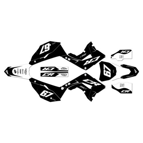 honda cr250 graphics kit 2002-2007 ominous series white