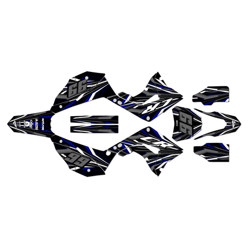 honda cr125 graphics kit 2002-2007 prime series blue-shift