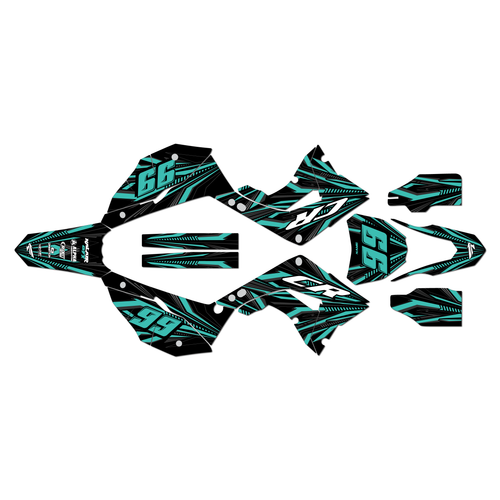honda cr250 graphics kit 2002-2007 prime series teal