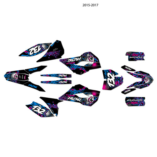 husqvarna tc85 graphics kit 2015-2017 core series magenta