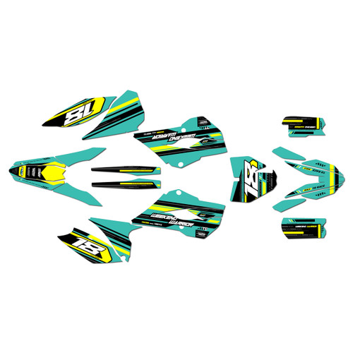 husqvarna tc85 graphics kit 2015-2017 warrior series teal