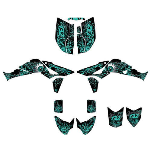 honda trx450r graphics kit 2006-2017 core series teal