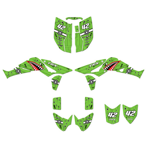 honda trx450r graphics kit 2004-2005 predator series green