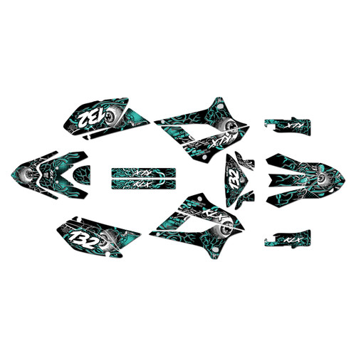 kawasaki klx300sm graphics kit 2021-2023 core series teal