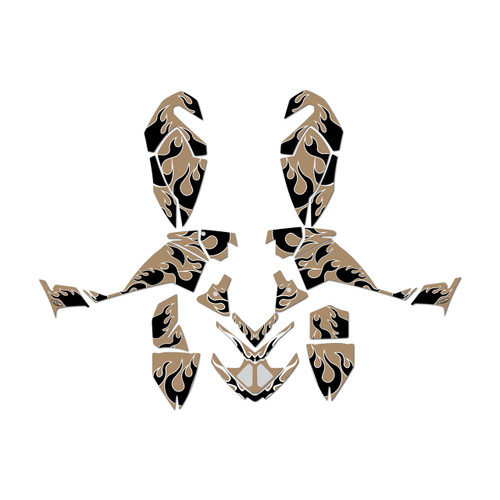 polaris outlaw500 graphics kit 2002-2007 flame series tan