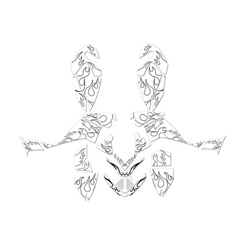 polaris outlaw500 graphics kit 2002-2007 flame series white
