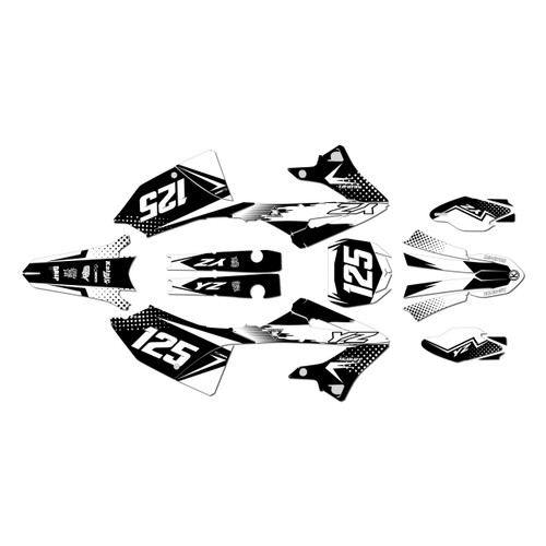 yamaha yz125 graphics kit 2022-2026 spear series white