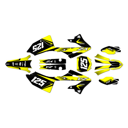 yamaha yz250 graphics kit 2022-2026 spear series yellow