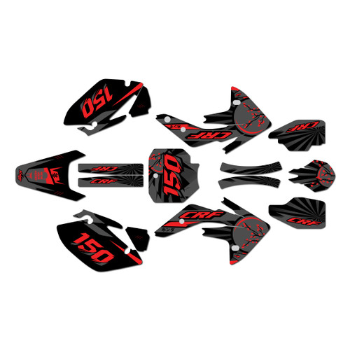 honda crf150r graphics kit 2007-2026 hiroshima series red-shift