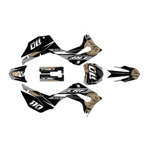 honda crf110f graphics kit 2019-2026 hiroshima series tan