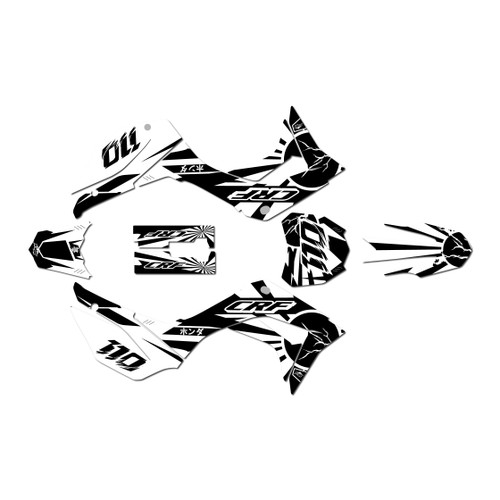 honda crf110f graphics kit 2019-2026 hiroshima series white
