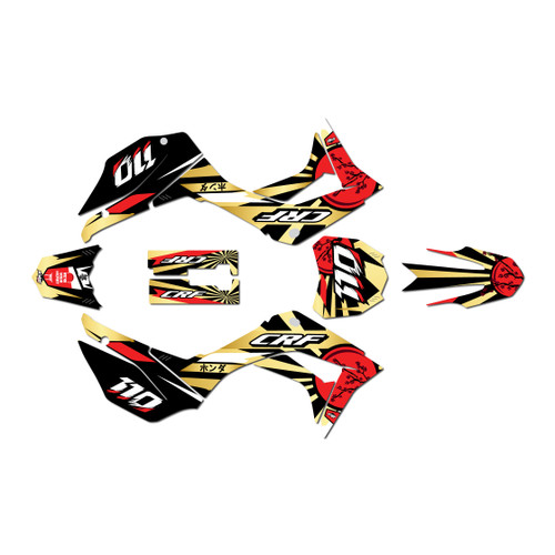 honda crf110f graphics kit 2019-2026 hiroshima series gold