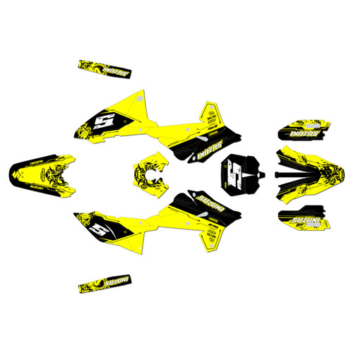 suzuki drz4sm graphics kit 2025+ night series yellow