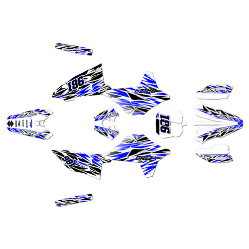 suzuki drz4sm graphics kit 2025+ twitch series blue-shift