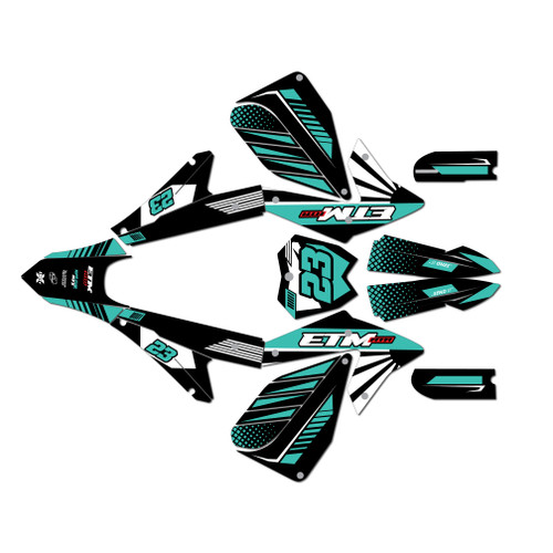 electro co etm rtr graphics kit all years fh series teal