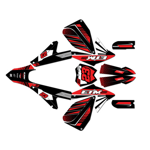 electro co etm rtr graphics kit all years fh series red