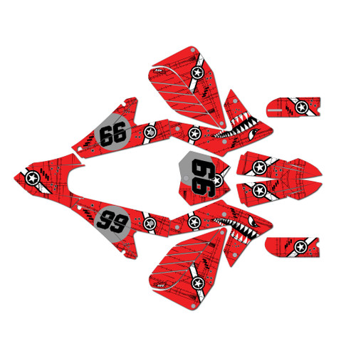 electro co etm rtr graphics kit all years predator series red