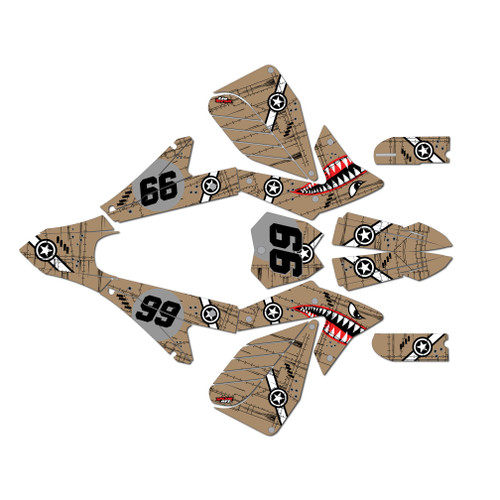 electro co etm rtr graphics kit all years predator series tan