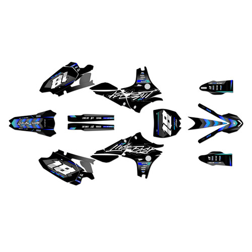 yamaha yz450f graphics kit 2010-2013 rebel series blue