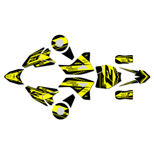 mototec 36v 48v graphics kit all years lethal series yellow