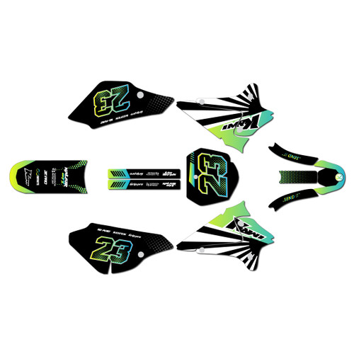 kawasaki klx125 graphics kit 2003-2007 fh series cyan