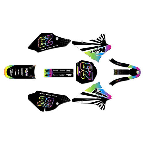 kawasaki klx125 graphics kit 2003-2007 fh series rainbow