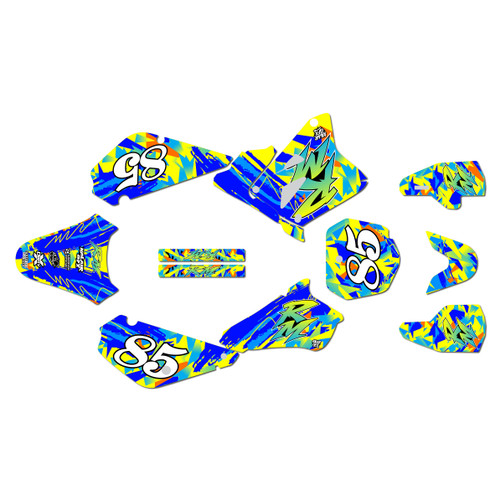 suzuki rm85 graphics kit 2001-2026 retro series blue