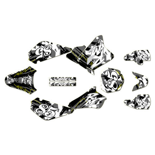 suzuki rm85 graphics kit 2001-2026 retro series white