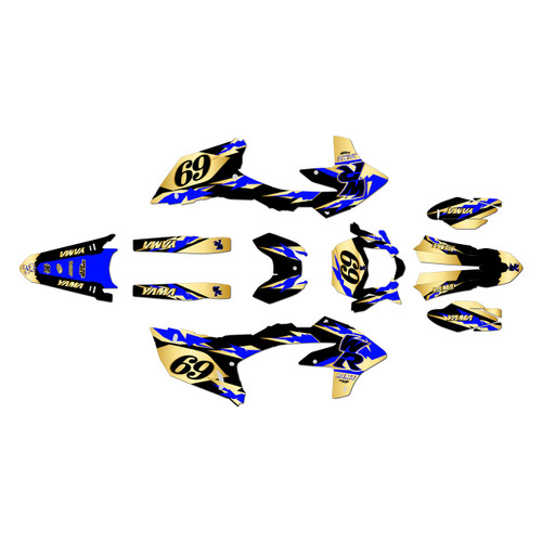 yamaha wr250f graphics kit 2025-2026 vintage series gold
