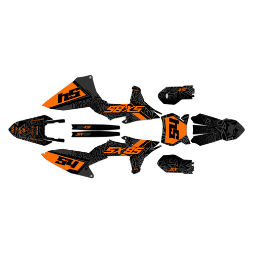 ktm 85sx graphics kit 2025-2026 cyrus series orange-shift