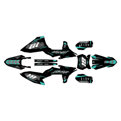 ktm 85sx graphics kit 2025-2026 rebel series teal
