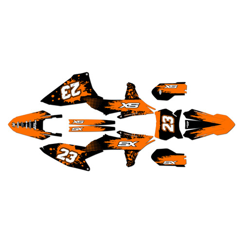 ktm 85sx graphics kit 2025-2026 splash series orange