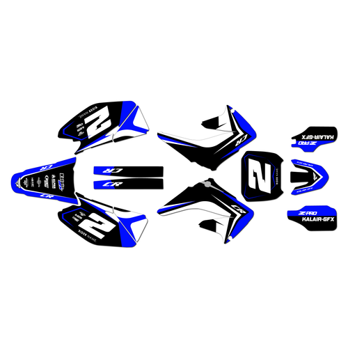honda cr125 graphics kit 2002-2003 lightning series blue