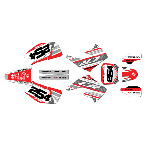 honda cr125 graphics kit 2002-2003 redeemer series red