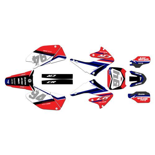 honda cr250 graphics kit 2004-2007 imperator series red