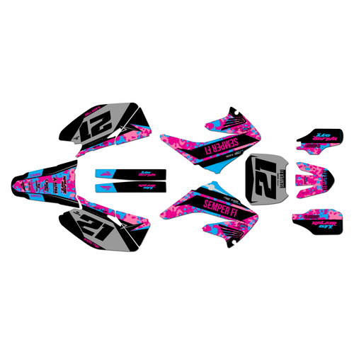 honda cr250 graphics kit 2004-2007 semper series cm