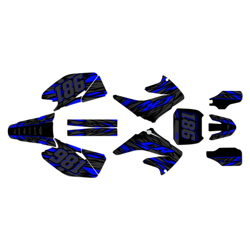 honda cr250 graphics kit 2004-2007 twitch series blue