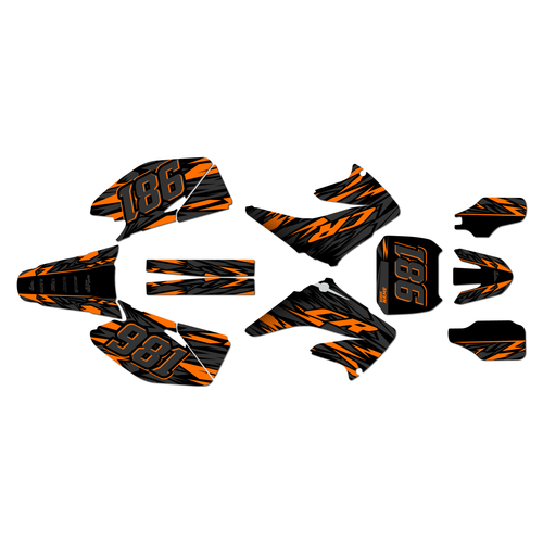 honda cr250 graphics kit 2004-2007 twitch series orange