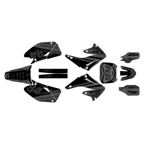 honda cr125 & cr250 graphics kit 2004-2007 imperator series smoke