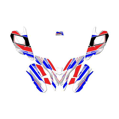polaris outlaw50 graphics kit all years razor series red