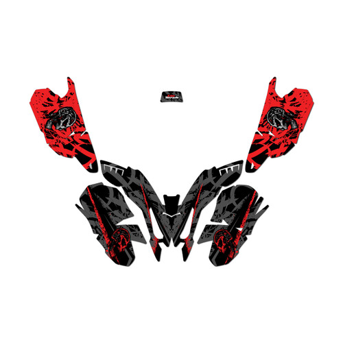 polaris outlaw50 graphics kit all years revolt series red
