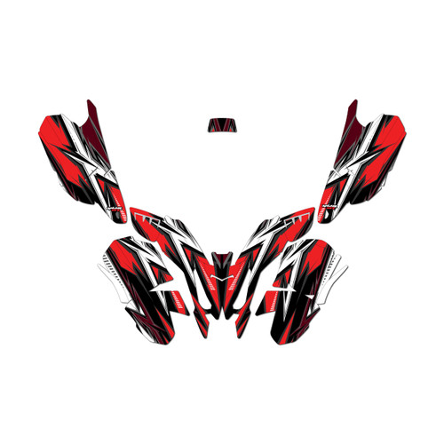 polaris outlaw50 graphics kit all years shred series red