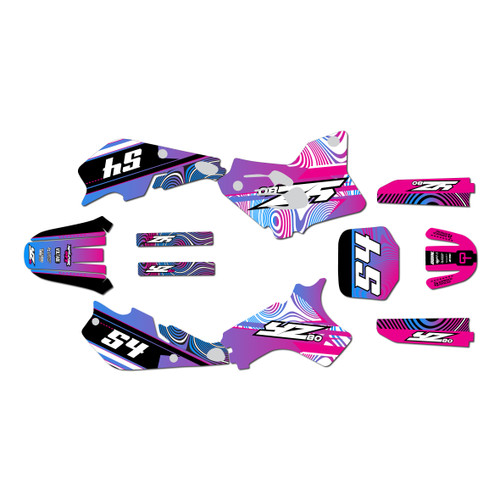 yamaha yz80 graphics kit 1993-2001 greenstuff series magenta