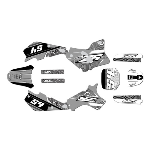 yamaha yz80 graphics kit 1993-2001 greenstuff series white