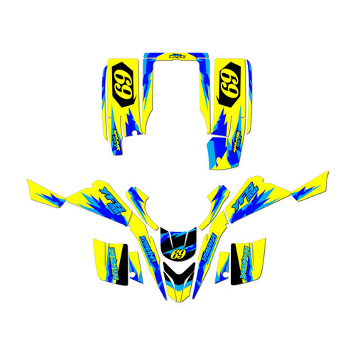 yamaha yfs200 graphics kit 1988-2006 vintage series yellow