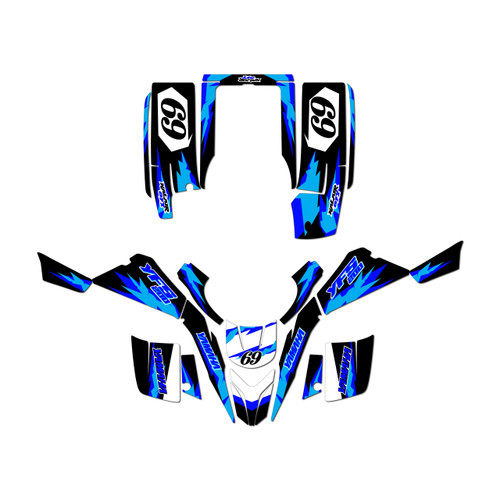 yamaha yfs200 graphics kit 1988-2006 vintage series blue-shift