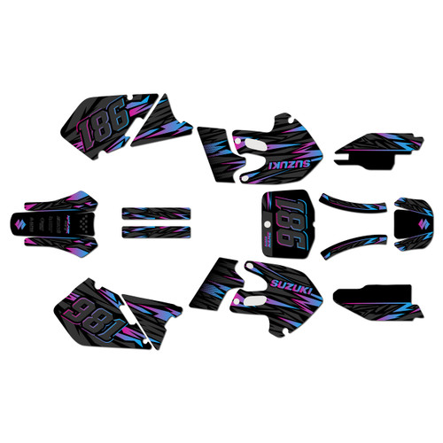 suzuki rm250 graphics kit 1999-2000 twitch series magenta