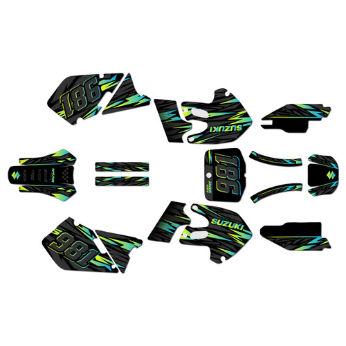 suzuki rm250 graphics kit 1999-2000 twitch series green